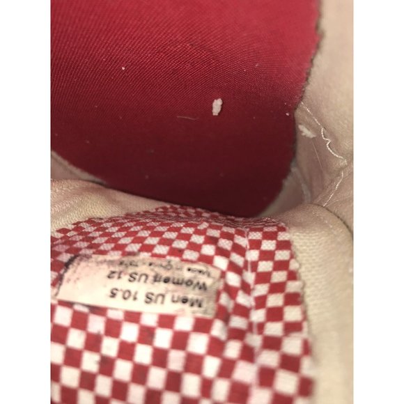 vans sk8 hi white black red checkered inner mens 10.5 Shoes Retro Classic Look - Picture 9 of 11